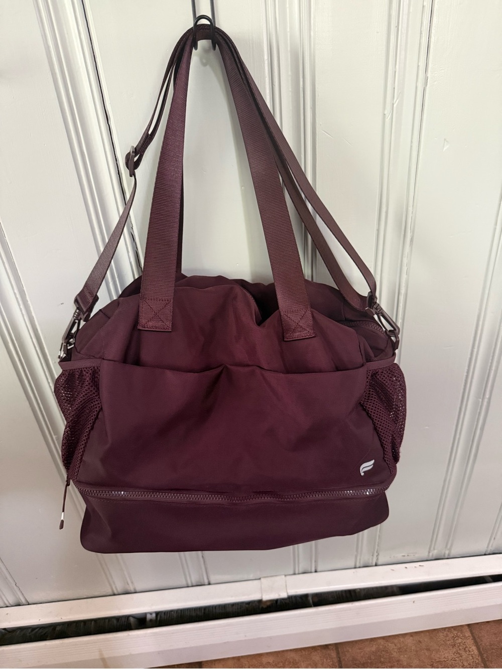 Fabletics Burgundy Travel Tote with Dual Straps